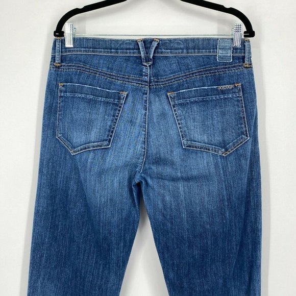 GOLDSIGN Guitar Super Flare Jeans Women's Size 31 Mid Rise Stretch Denim Blue - Picture 7 of 12